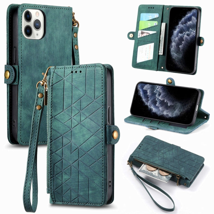 Capa de Telemóvel em Pele com Fecho Lateral e Carteira com Zíper Geométrico, Para iPhone 11, Para iPhone 11 Pro, Para iPhone X / XS, Para iPhone XR, Para iPhone XS Max, Para iPhone 7 Plus / 8 Plus, Para iPhone 6 Plus / 6s Plus, Para iPhone 6 / 6s