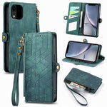 Capa de Telemóvel em Pele com Fecho Lateral e Carteira com Zíper Geométrico, Para iPhone 11, Para iPhone 11 Pro, Para iPhone X / XS, Para iPhone XR, Para iPhone XS Max, Para iPhone 7 Plus / 8 Plus, Para iPhone 6 Plus / 6s Plus, Para iPhone 6 / 6s