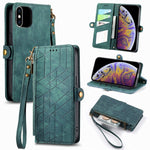 Capa de Telemóvel em Pele com Fecho Lateral e Carteira com Zíper Geométrico, Para iPhone 11, Para iPhone 11 Pro, Para iPhone X / XS, Para iPhone XR, Para iPhone XS Max, Para iPhone 7 Plus / 8 Plus, Para iPhone 6 Plus / 6s Plus, Para iPhone 6 / 6s