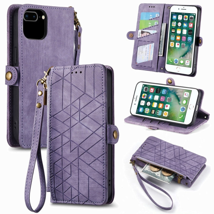 Capa de Telemóvel em Pele com Fecho Lateral e Carteira com Zíper Geométrico, Para iPhone 11, Para iPhone 11 Pro, Para iPhone X / XS, Para iPhone XR, Para iPhone XS Max, Para iPhone 7 Plus / 8 Plus, Para iPhone 6 Plus / 6s Plus, Para iPhone 6 / 6s