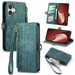 Capa de Telemóvel em Pele com Carteira de Fecho Geométrico e Fivela Lateral, Para iPhone 17e / 16e, Para iPhone 17 Pro Max, Para iPhone 17 Pro, Para iPhone 17, Para iPhone Air, Para iPhone 16 Pro Max, Para iPhone 16 Pro, Para iPhone 16 Plus