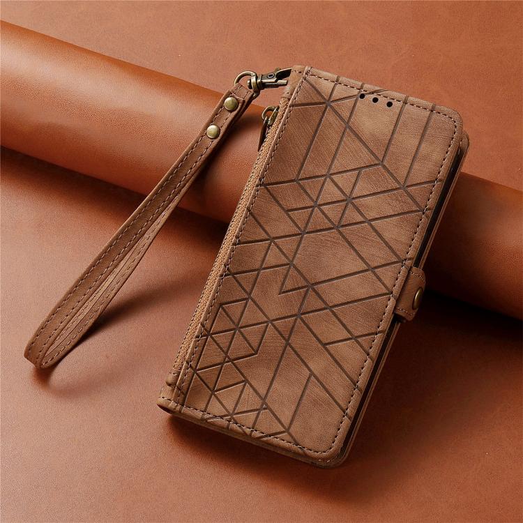 Capa de Telemóvel em Pele com Carteira de Fecho Geométrico e Fivela Lateral, Para iPhone 17e / 16e, Para iPhone 17 Pro Max, Para iPhone 17 Pro, Para iPhone 17, Para iPhone Air, Para iPhone 16 Pro Max, Para iPhone 16 Pro, Para iPhone 16 Plus