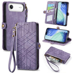 Capa de Telemóvel em Pele com Carteira de Fecho Geométrico e Fivela Lateral, Para iPhone 17e / 16e, Para iPhone 17 Pro Max, Para iPhone 17 Pro, Para iPhone 17, Para iPhone Air, Para iPhone 16 Pro Max, Para iPhone 16 Pro, Para iPhone 16 Plus
