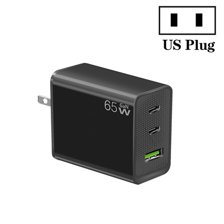 Adaptador para Portátil GaN PD65W Type-C x 2 + USB3.0 para Série Apple MacBook, Ficha EUA