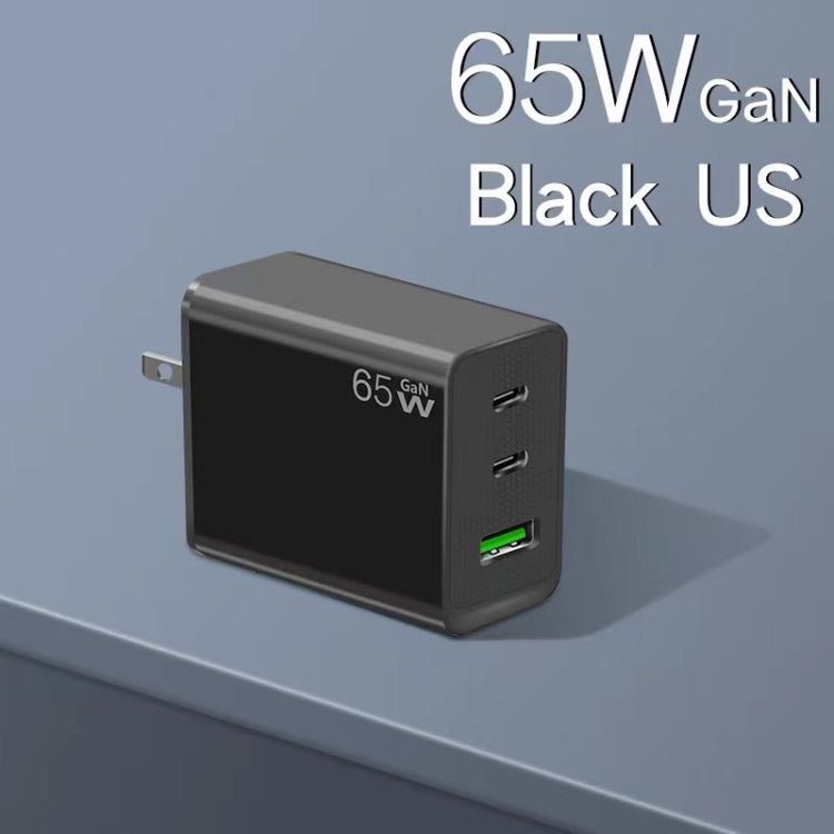 Adaptador para Portátil GaN PD65W Type-C x 2 + USB3.0 para Série Apple MacBook, Ficha EUA