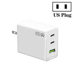 Adaptador para Portátil GaN PD65W Type-C x 2 + USB3.0 para Série Apple MacBook, Ficha EUA