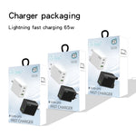 Adaptador para Portátil GaN PD65W Type-C x 2 + USB3.0 para Série Apple MacBook, Ficha EUA