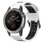 Two Color Reverse Buckle 26mm Silicone Watch Band, For Garmin Fenix 5X Plus, For Garmin Fenix 6X, For Garmin D2 Delta PX
