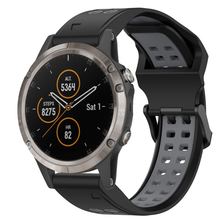 Two Color Reverse Buckle 26mm Silicone Watch Band, For Garmin Fenix 5X Plus, For Garmin Fenix 6X, For Garmin D2 Delta PX