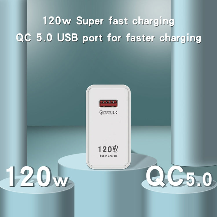 Carregador de Carregamento Super Rápido USB 120W, Ficha UE, Ficha US, Ficha UK
