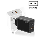 Adaptador Notebook GaN PD48W Type-C PD3.0 + USB3.0 para Série MacBook, Ficha EU, Ficha EU