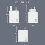 Adaptador Notebook GaN PD48W Type-C PD3.0 + USB3.0 para Série MacBook, Ficha EU, Ficha EU