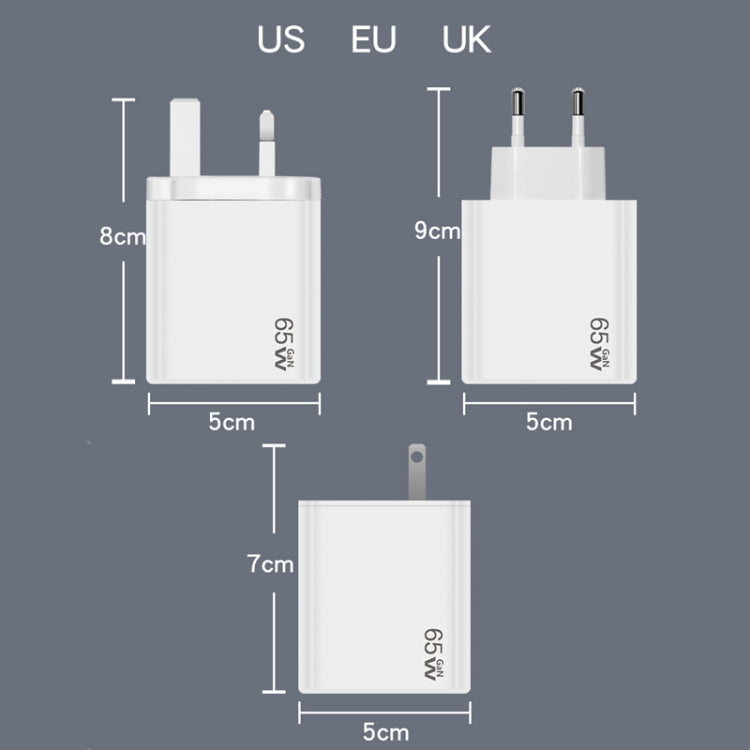 Adaptador Notebook GaN PD48W Type-C PD3.0 + USB3.0 para Série MacBook, Ficha EU, Ficha EU