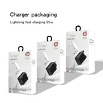 Adaptador Notebook GaN PD48W Type-C PD3.0 + USB3.0 para Série MacBook, Ficha EU, Ficha EU