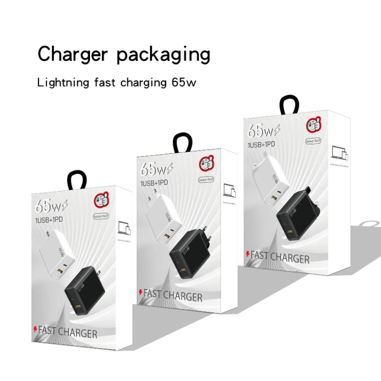 Adaptador Notebook GaN PD48W Type-C PD3.0 + USB3.0 para Série MacBook, Ficha EU, Ficha EU