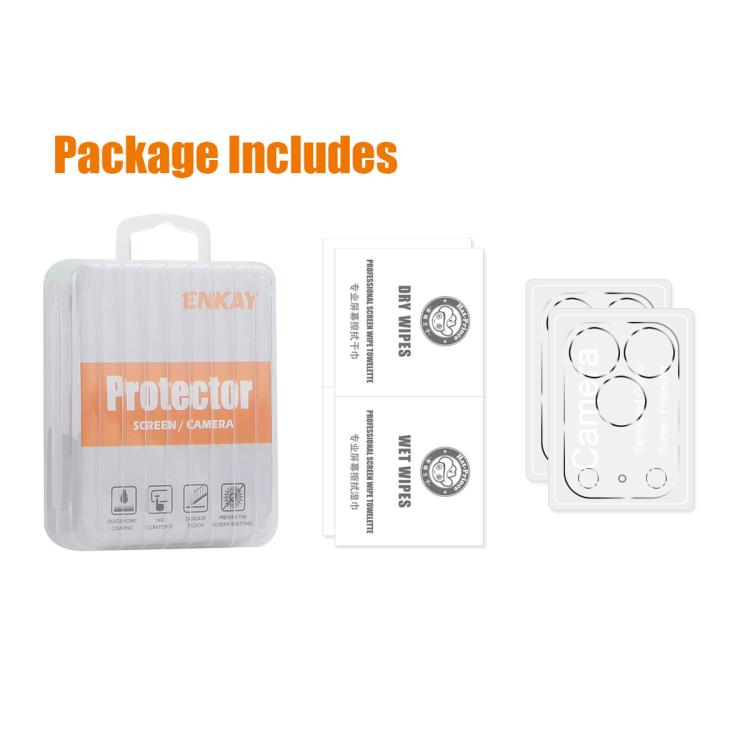 2pcs ENKAY Hat-Prince 9H Rear Camera Lens Tempered Glass Film, For iPhone 18 Pro, For iPhone 18 Pro Max, For iPhone 17e / 16e, For iPhone 17 Pro Max, For iPhone 17 Pro, For iPhone 17, For iPhone Air, For iPhone 16 Pro / 16 Pro Max, For iPhone 16 / 16 P...