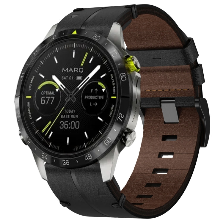 Leather Textured 22mm Watch Band, For Garmin Fenix E 47mm, For Garmin Fenix 8 MIP 47mm, For Garmin Fenix 8 AMOLED 47mm, For Garmin Fenix 7 Pro 47mm, For Garmin Epix Pro 47mm, For Garmin MARQ Athlete Gen 2, For Garmin MARQ Commander                     ...