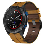 Leather Textured 22mm Watch Band, For Garmin Fenix E 47mm, For Garmin Fenix 8 MIP 47mm, For Garmin Fenix 8 AMOLED 47mm, For Garmin Fenix 7 Pro 47mm, For Garmin Epix Pro 47mm, For Garmin MARQ Athlete Gen 2, For Garmin MARQ Commander                     ...