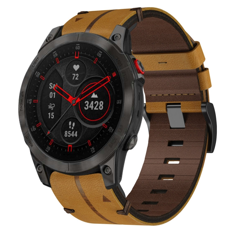 Leather Textured 22mm Watch Band, For Garmin Fenix E 47mm, For Garmin Fenix 8 MIP 47mm, For Garmin Fenix 8 AMOLED 47mm, For Garmin Fenix 7 Pro 47mm, For Garmin Epix Pro 47mm, For Garmin MARQ Athlete Gen 2, For Garmin MARQ Commander                     ...