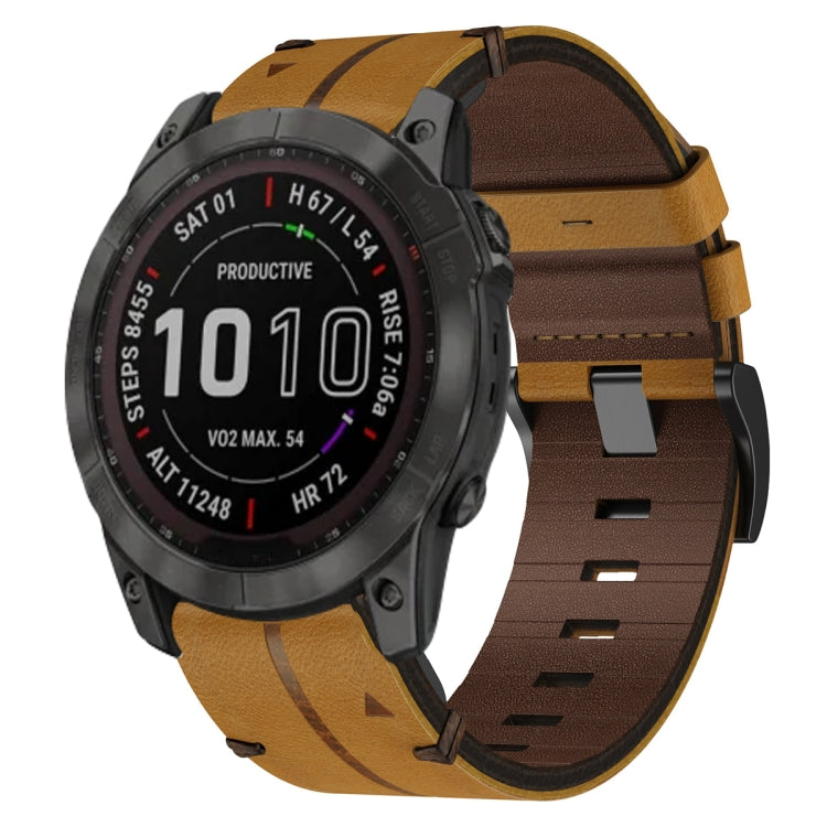 Leather Textured 22mm Watch Band, For Garmin Fenix E 47mm, For Garmin Fenix 8 MIP 47mm, For Garmin Fenix 8 AMOLED 47mm, For Garmin Fenix 7 Pro 47mm, For Garmin Epix Pro 47mm, For Garmin MARQ Athlete Gen 2, For Garmin MARQ Commander                     ...