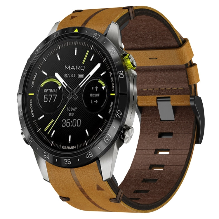 Leather Textured 22mm Watch Band, For Garmin Fenix E 47mm, For Garmin Fenix 8 MIP 47mm, For Garmin Fenix 8 AMOLED 47mm, For Garmin Fenix 7 Pro 47mm, For Garmin Epix Pro 47mm, For Garmin MARQ Athlete Gen 2, For Garmin MARQ Commander                     ...