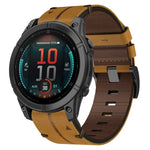 Leather Textured 22mm Watch Band, For Garmin Fenix E 47mm, For Garmin Fenix 8 MIP 47mm, For Garmin Fenix 8 AMOLED 47mm, For Garmin Fenix 7 Pro 47mm, For Garmin Epix Pro 47mm, For Garmin MARQ Athlete Gen 2, For Garmin MARQ Commander                     ...