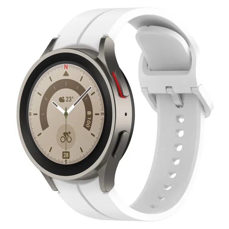 Correia de Relógio em Silicone com Fivela Colorida Ranhurada, para Samsung Galaxy Watch 6 / 6 Classic