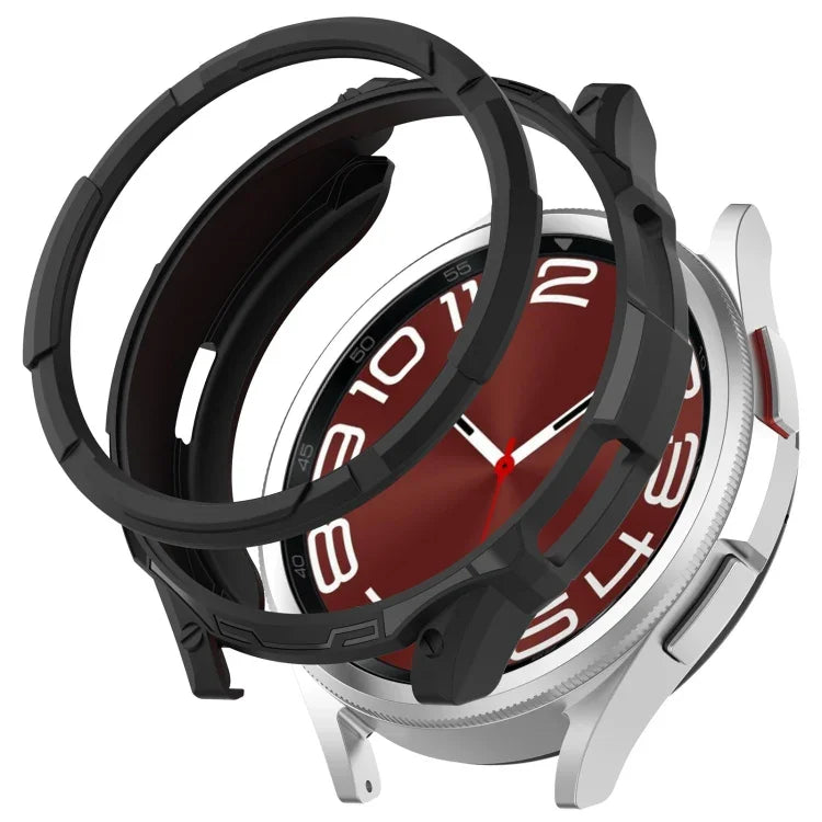 Anel Giratório + Capa Protetora TPU para Relógio, para Samsung Galaxy Watch 6 Classic 47mm, para Samsung Galaxy Watch 6 Classic 43mm