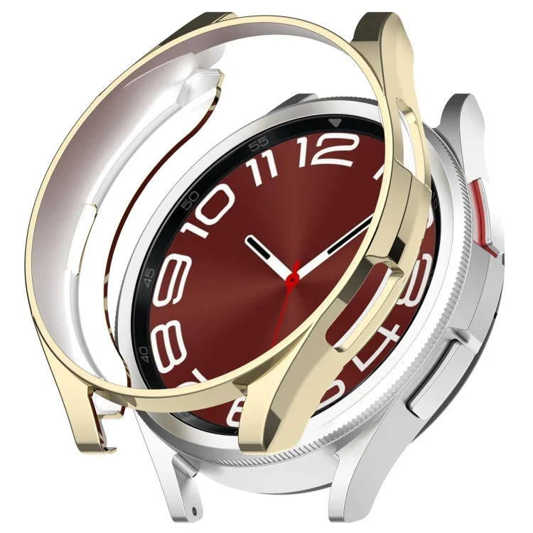 Electroplated TPU Half Pack Hollow Watch Protective Case, For Samsung Galaxy Watch6 Classic 47mm, For Samsung Galaxy Watch6 Classic 43mm