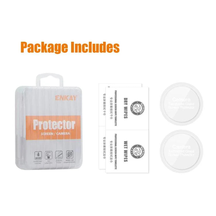 2 unidades ENKAY Filme Protetor de Ecrã em Vidro Temperado 0,2mm 9H para Relógio, Para Samsung Galaxy Watch Ultra 47mm / Ultra 2025, Para Samsung Galaxy Watch8 44mm, Para Samsung Galaxy Watch8 40mm, Para Samsung Galaxy Watch6 Classic / Ultra 47mm