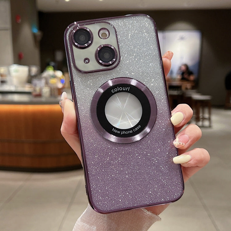 Capa para telemóvel TPU MagSafe com gradiente e glitter eletroplatinado, para iPhone 16 Pro, para iPhone 16 Plus, para iPhone 15 Pro Max, para iPhone 15 Pro, para iPhone 15 Plus, para iPhone 15, para iPhone 14 Plus
