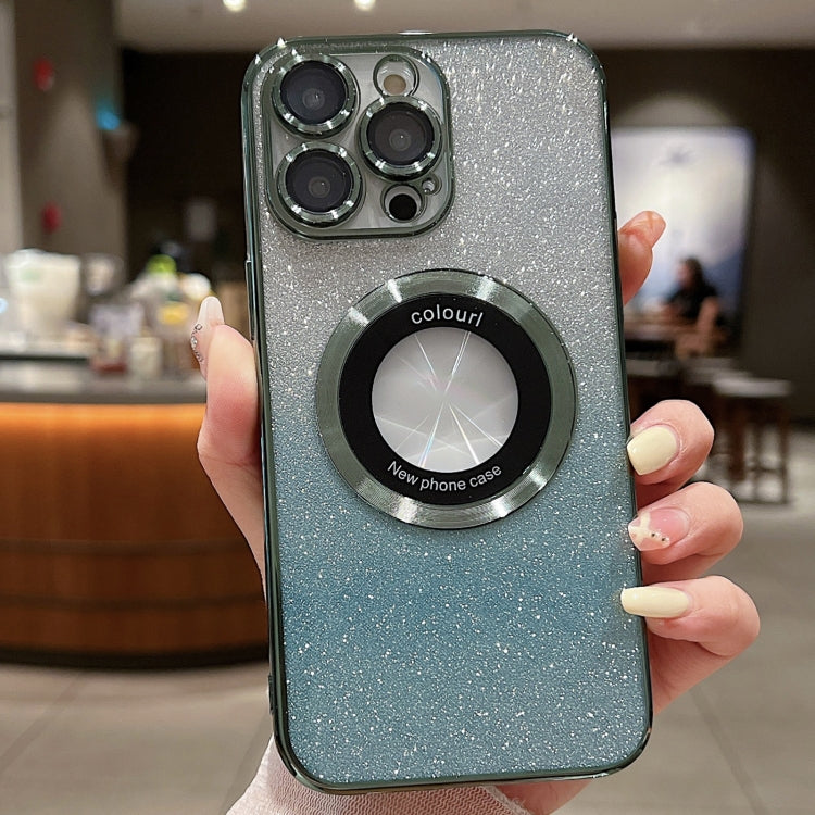 Capa para telemóvel TPU MagSafe com gradiente e glitter eletroplatinado, para iPhone 14, para iPhone 14 Pro, para iPhone 14 Pro Max, para iPhone 13 Pro Max, para iPhone 13 Pro, para iPhone 13