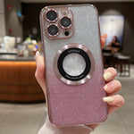 Capa para telemóvel TPU MagSafe com gradiente e glitter eletroplatinado, para iPhone 14, para iPhone 14 Pro, para iPhone 14 Pro Max, para iPhone 13 Pro Max, para iPhone 13 Pro, para iPhone 13