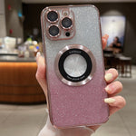 Capa para telemóvel TPU MagSafe com gradiente e glitter eletroplatinado, para iPhone 16 Pro, para iPhone 16 Plus, para iPhone 15 Pro Max, para iPhone 15 Pro, para iPhone 15 Plus, para iPhone 15, para iPhone 14 Plus