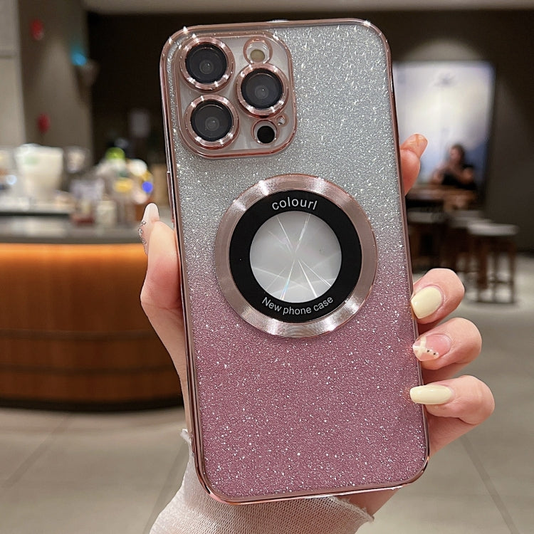 Capa para telemóvel TPU MagSafe com gradiente e glitter eletroplatinado, para iPhone 16 Pro, para iPhone 16 Plus, para iPhone 15 Pro Max, para iPhone 15 Pro, para iPhone 15 Plus, para iPhone 15, para iPhone 14 Plus