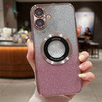 Capa para telemóvel TPU MagSafe com gradiente e glitter eletroplatinado, para iPhone 17e / 16e, para iPhone 17 Pro Max, para iPhone 17 Pro, para iPhone 17, para iPhone Air, para iPhone 16 Pro Max