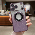 Capa para telemóvel TPU MagSafe com gradiente e glitter eletroplatinado, para iPhone 17e / 16e, para iPhone 17 Pro Max, para iPhone 17 Pro, para iPhone 17, para iPhone Air, para iPhone 16 Pro Max