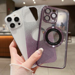 Capa para telemóvel TPU MagSafe com gradiente e glitter eletroplatinado, para iPhone 14, para iPhone 14 Pro, para iPhone 14 Pro Max, para iPhone 13 Pro Max, para iPhone 13 Pro, para iPhone 13