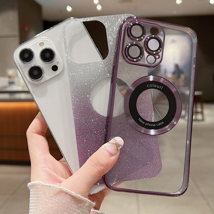 Capa para telemóvel TPU MagSafe com gradiente e glitter eletroplatinado, para iPhone 14, para iPhone 14 Pro, para iPhone 14 Pro Max, para iPhone 13 Pro Max, para iPhone 13 Pro, para iPhone 13