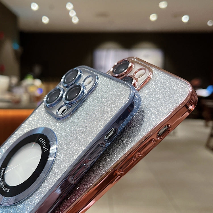 Capa para telemóvel TPU MagSafe com gradiente e glitter eletroplatinado, para iPhone 17e / 16e, para iPhone 17 Pro Max, para iPhone 17 Pro, para iPhone 17, para iPhone Air, para iPhone 16 Pro Max