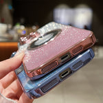 Capa para telemóvel TPU MagSafe com gradiente e glitter eletroplatinado, para iPhone 16 Pro, para iPhone 16 Plus, para iPhone 15 Pro Max, para iPhone 15 Pro, para iPhone 15 Plus, para iPhone 15, para iPhone 14 Plus