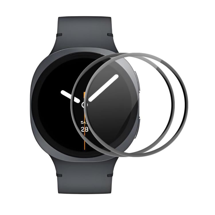 2 unidades de película de ecrã ENKAY 3D de cobertura total com borda suave em PC PMMA HD, para Samsung Galaxy Watch Ultra 47mm / Ultra 2025, para Samsung Galaxy Watch8 Classic 46mm, para Samsung Galaxy Watch8 44mm, para Samsung Galaxy Watch8 40mm
