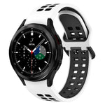 Two-Color Breathable Silicone Watch Band for Galaxy Watch 4 Classic, showing stylish design and durable material.