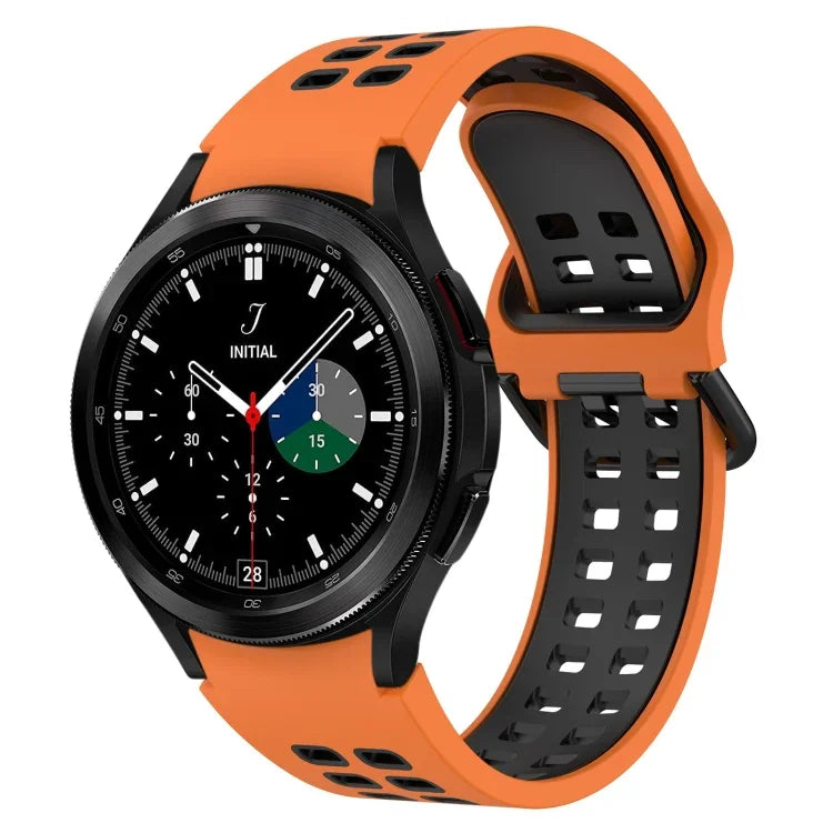 Pulseira de silicone respirável bicolor, para Samsung Galaxy Watch 4 Classic 42mm