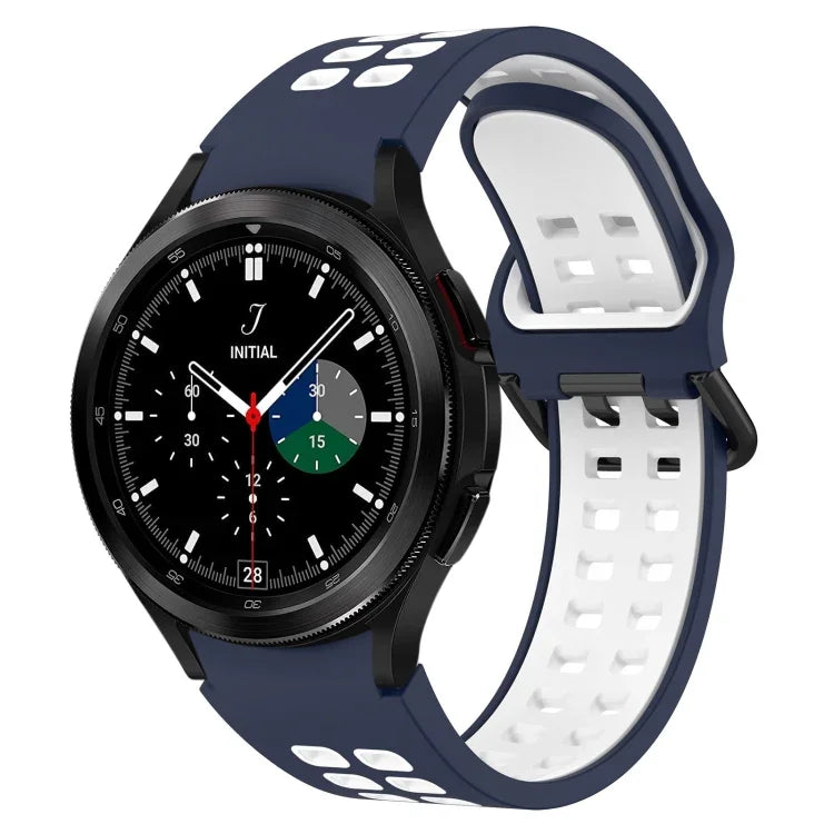 Pulseira de silicone respirável bicolor, para Samsung Galaxy Watch 4 Classic 42mm
