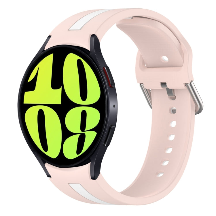 Pulseira de relógio em silicone bicolor, Para Samsung Galaxy Watch 6 44mm, Para Samsung Galaxy Watch 6 40mm, Para Samsung Galaxy Watch 6 Classic 43mm, Para Samsung Galaxy Watch 5 Pro Edição Golfe, Para Samsung Galaxy Watch 5 Edição Golfe