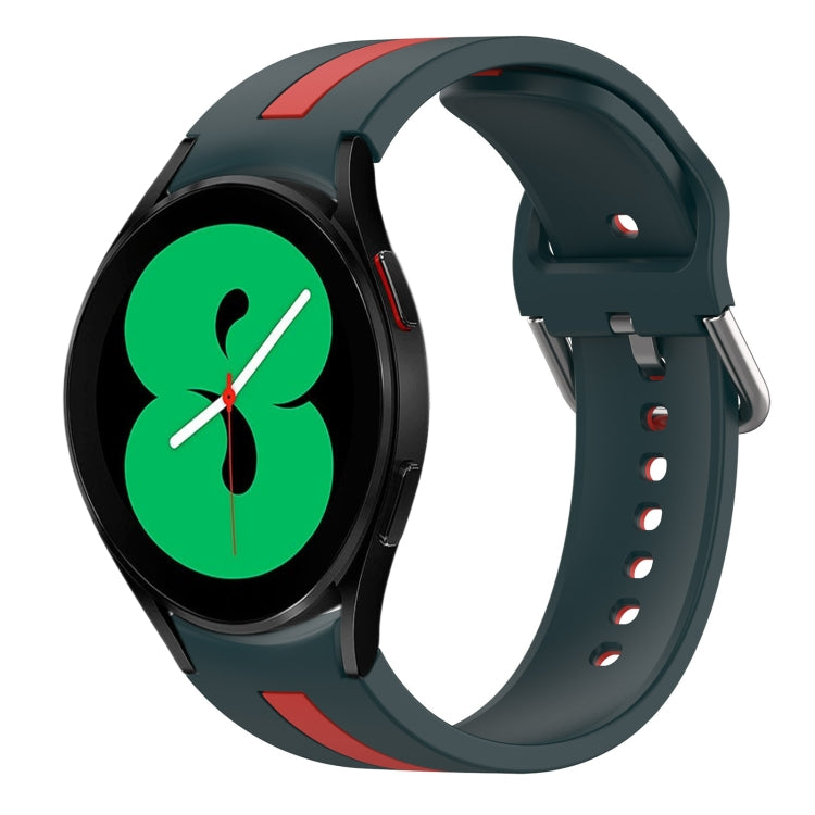 Pulseira de relógio em silicone bicolor, Para Samsung Galaxy Watch 4 44mm, Para Samsung Galaxy Watch 4 40mm, Para Samsung Galaxy Watch 4 Classic 46mm, Para Samsung Galaxy Watch 4 Classic 42mm