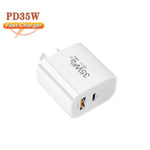 Carregador de Porta Dupla PD30W USB-C / Tipo-C + QC3.0 USB, Ficha AU, Armazém HK