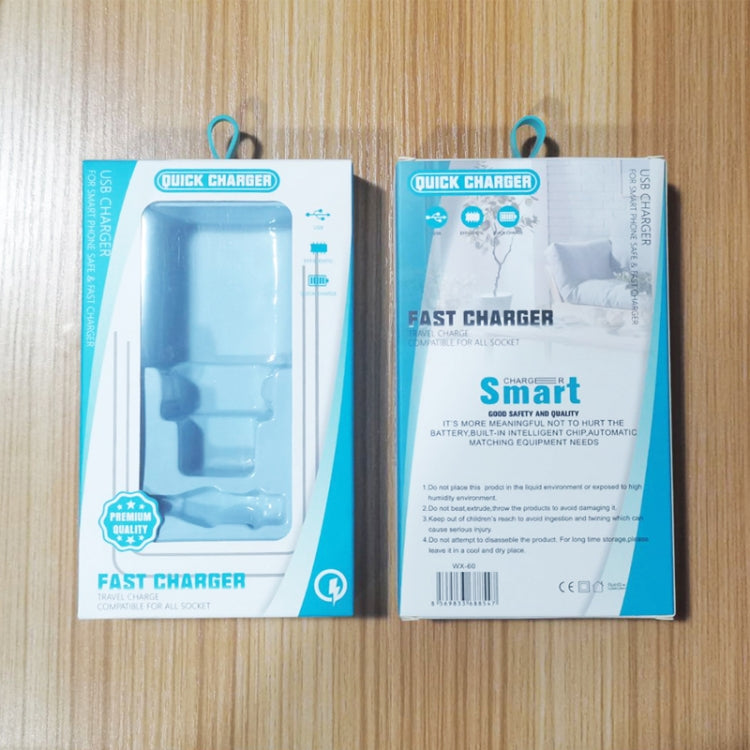 Carregador de Porta Dupla PD30W USB-C / Tipo-C + QC3.0 USB com Cabo de Dados USB para 8 Pinos de 1m, Ficha UE, Ficha EUA, Ficha AU
