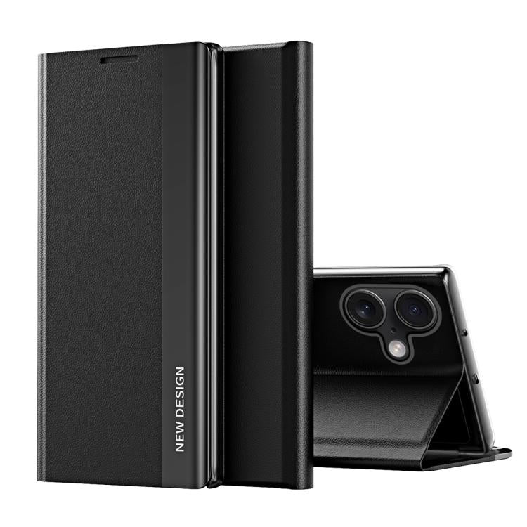 Capa para telemóvel em pele com adsorção eletroplatinada lateral, para iPhone 17e / 16e, para iPhone 17 Pro Max, para iPhone 17 Pro, para iPhone 17, para iPhone Air, para iPhone 16 Pro Max